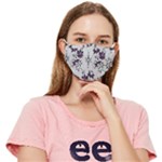 Elegant Purple Floral Jacquard Mesh Lace Fabric Fitted Cloth Face Mask (Adult)