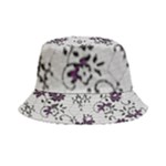 Elegant Purple Floral Jacquard Mesh Lace Fabric Inside Out Bucket Hat