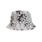 Elegant Purple Floral Jacquard Mesh Lace Fabric Inside Out Bucket Hat (Kids)