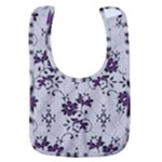 Elegant Purple Floral Jacquard Mesh Lace Fabric Baby Bib