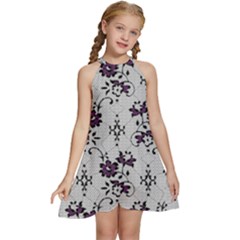 Kids  Halter Collar Waist Tie Chiffon Dress 