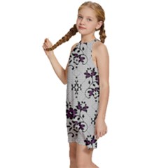 Kids  Halter Collar Waist Tie Chiffon Dress 