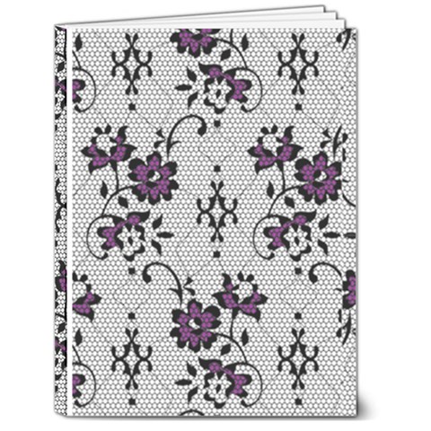 Elegant Purple Floral Jacquard Mesh Lace Fabric 6  x 8  Hardcover Notebook from ArtsNow.com