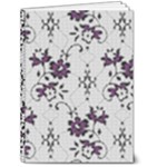 Elegant Purple Floral Jacquard Mesh Lace Fabric 5  x 7  Hardcover Notebook