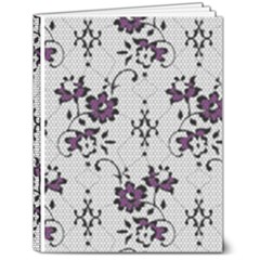 Elegant Purple Floral Jacquard Mesh Lace Fabric 7  x 9  Hardcover Notebook from ArtsNow.com