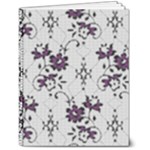 Elegant Purple Floral Jacquard Mesh Lace Fabric 7  x 9  Hardcover Notebook