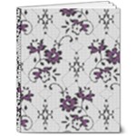 Elegant Purple Floral Jacquard Mesh Lace Fabric 8  x 10  Hardcover Notebook