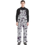 Elegant Purple Floral Jacquard Mesh Lace Fabric Men s Side Zip Front Pouch Ski And Snowboard Bib Pants	