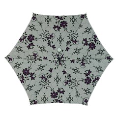 Elegant Purple Floral Jacquard Mesh Lace Fabric Automatic Folding Umbrella with Case (Small) from ArtsNow.com