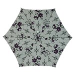 Elegant Purple Floral Jacquard Mesh Lace Fabric Automatic Folding Umbrella with Case (Small)