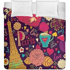 Collage Worx Black Collage Cupcake Eifel Tower Fireworks Paris Duvet Cover Double Side (King Size) from ArtsNow.com