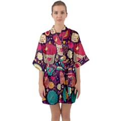 Half Sleeve Satin Kimono  