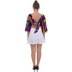 Tie Back Butterfly Sleeve Chiffon Top 