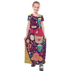 Kids  Short Sleeve Maxi Dress 