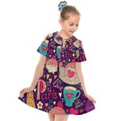 Kids  Short Sleeve Shirt Dress 