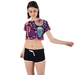 Tie Back Short Sleeve Crop T-Shirt 