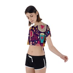 Tie Back Short Sleeve Crop T-Shirt 