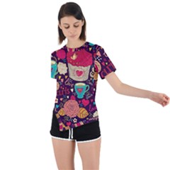 Asymmetrical Short Sleeve Sports T-Shirt 