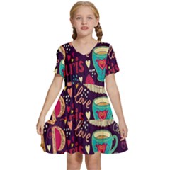 Kids  Short Sleeve Tiered Mini Dress 