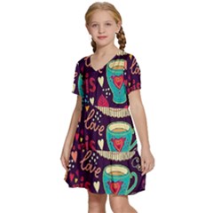 Kids  Short Sleeve Tiered Mini Dress 