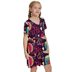 Kids  Short Sleeve Tiered Mini Dress 