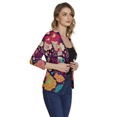 Women s One-Button 3/4 Sleeve Short Jacket 