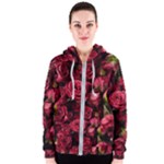 Floral Buds Of Roses Beautiful Flowers Women s Zipper Hoodie