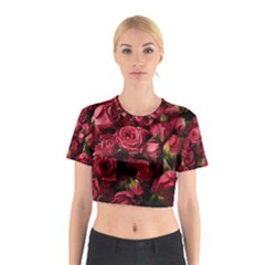 Floral Buds Of Roses Beautiful Flowers Cotton Crop Top from ArtsNow.com