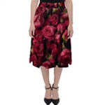 Floral Buds Of Roses Beautiful Flowers Classic Midi Skirt