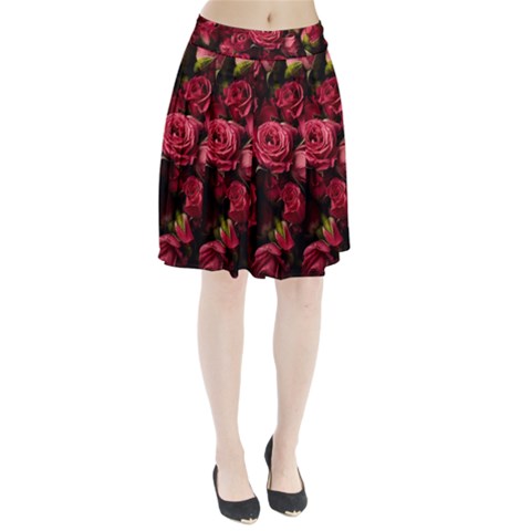 Floral Buds Of Roses Beautiful Flowers Pleated Skirt from ArtsNow.com