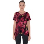 Floral Buds Of Roses Beautiful Flowers Cut Out Side Drop T-Shirt