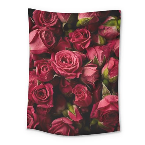 Floral Buds Of Roses Beautiful Flowers Medium Tapestry from ArtsNow.com