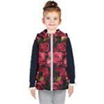 Floral Buds Of Roses Beautiful Flowers Kids  Hooded Puffer Vest