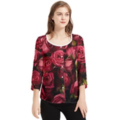 Chiffon Quarter Sleeve Blouse 