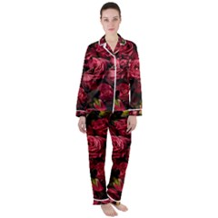 Women s Long Sleeve Satin Pajamas Set 