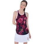 Floral Buds Of Roses Beautiful Flowers Racer Back Mesh Tank Top