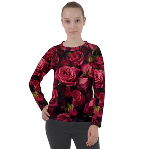 Floral Buds Of Roses Beautiful Flowers Women s Long Sleeve Raglan T