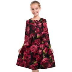 Floral Buds Of Roses Beautiful Flowers Kids  Midi Sailor Dress from ArtsNow.com