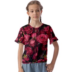 Kids  Cuff Sleeve Scrunch Bottom T-Shirt 