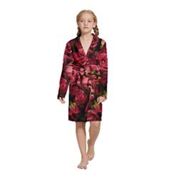 Floral Buds Of Roses Beautiful Flowers Kids  Long Sleeve Velvet Lounge Robe from ArtsNow.com