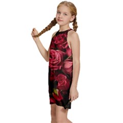 Kids  Halter Collar Waist Tie Chiffon Dress 