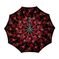 Floral Buds Of Roses Beautiful Flowers Automatic Folding Umbrella with Case (Large) from ArtsNow.com