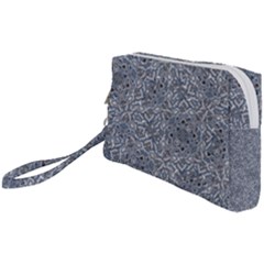 Blue Ornament Complex Mosaic Print Pattern Wristlet Pouch Bag (Small) from ArtsNow.com