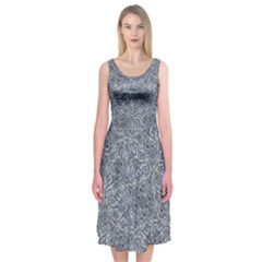 Blue Ornament Complex Mosaic Print Pattern Midi Sleeveless Dress from ArtsNow.com