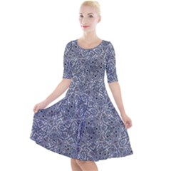 Quarter Sleeve A-Line Dress 