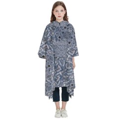 Blue Ornament Complex Mosaic Print Pattern Kids  Hooded Rain Ponchos from ArtsNow.com