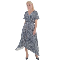 Cross Front Sharkbite Hem Maxi Dress 