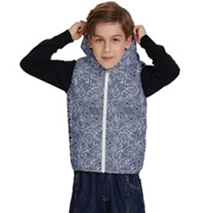 Blue Ornament Complex Mosaic Print Pattern Kids  Stylish Hooded Puffer Vest from ArtsNow.com