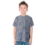 Blue Ornament Complex Mosaic Print Pattern Kids  Cotton T-Shirt