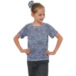 Blue Ornament Complex Mosaic Print Pattern Kids  Mesh Piece T-Shirt